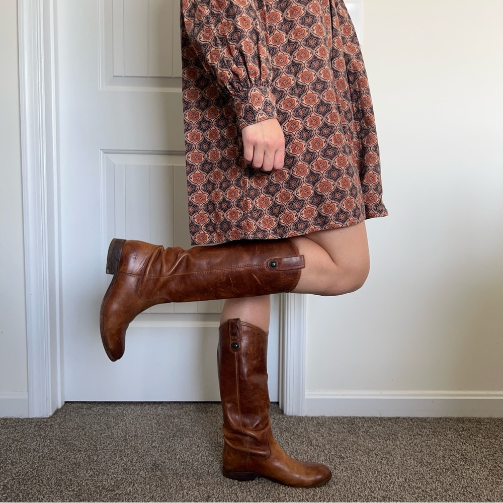 Frye Melissa Button Leather Riding Boots